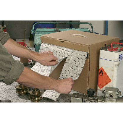 Fleece roll, WxL 400 mm x 25 m, in dispenser box, heavy, perforated across and lengthwise.