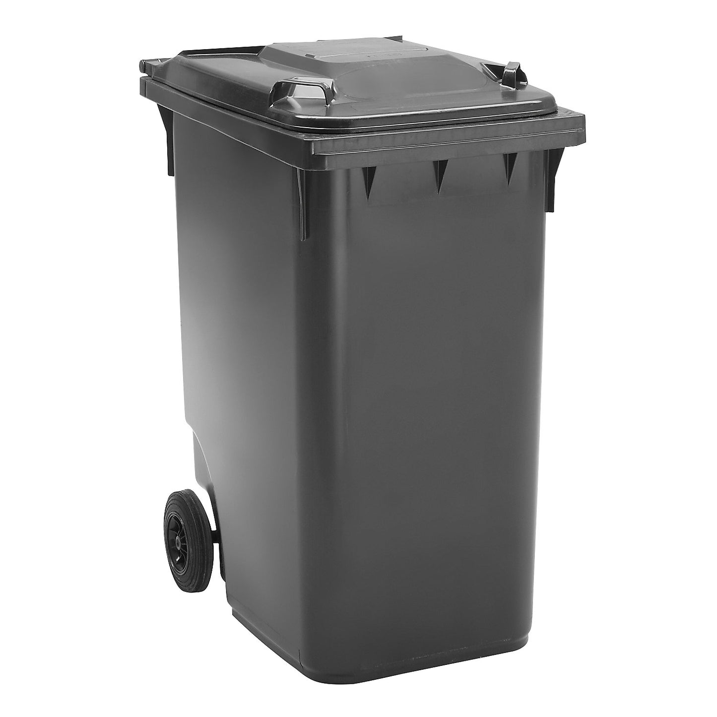 Plastic waste bin DIN EN 840, capacity 360 L, WxHxD 665 x 1115 x 880 mm, charcoal.