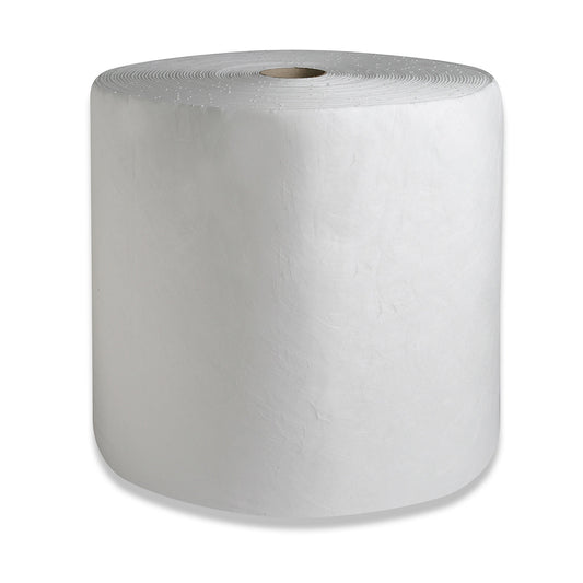 FIRST absorbent sheeting, roll of sheeting, medium version, for oil, 400 mm x 60 m, white, pack of 2 rolls.