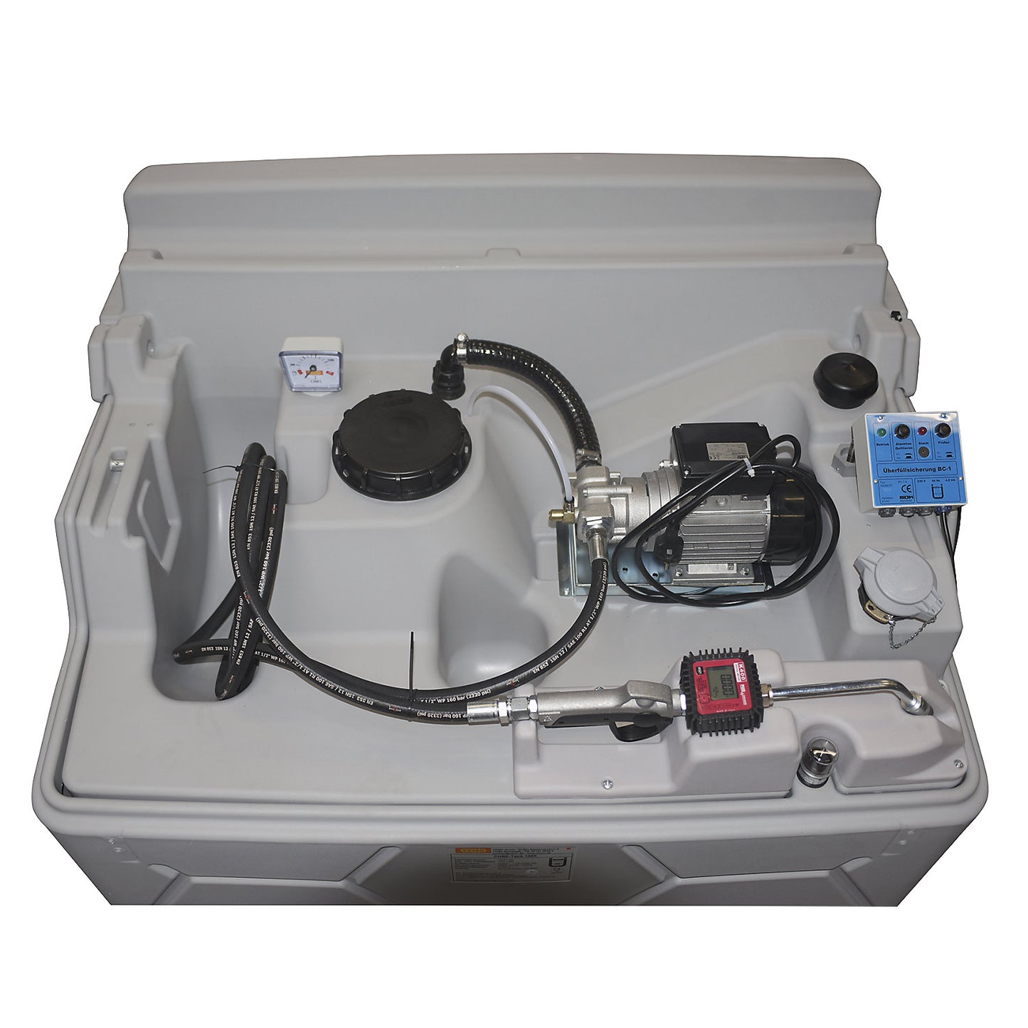 CUBE lubricant tank, Indoor, without hinged lid, capacity 1500 l, Premium.