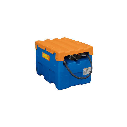 Tank system for AUS 32 (AdBlue®), capacity 200 l, with automatic nozzle, electric pump 12 V, width 620 mm, with hinged lid.