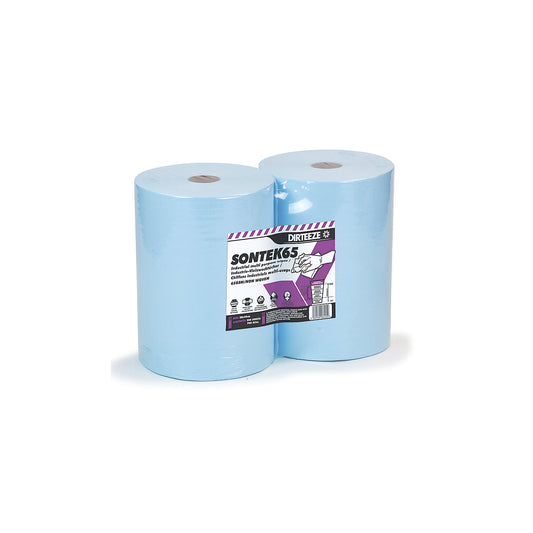 Cleaning cloth roll, WxL 300 mm x 112 m, pack of 2 rolls, turquoise.