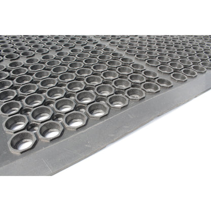 High Duty anti-fatigue matting, modular system, extends at one end panel.