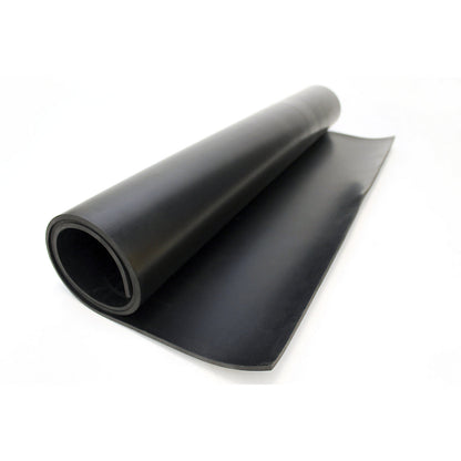 Standard industrial rubber, per metre, max. roll length 5 m, height 10 mm.