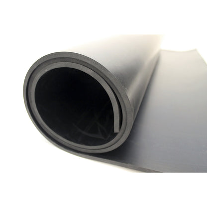 Standard industrial rubber, per metre, max. roll length 5 m, height 10 mm.