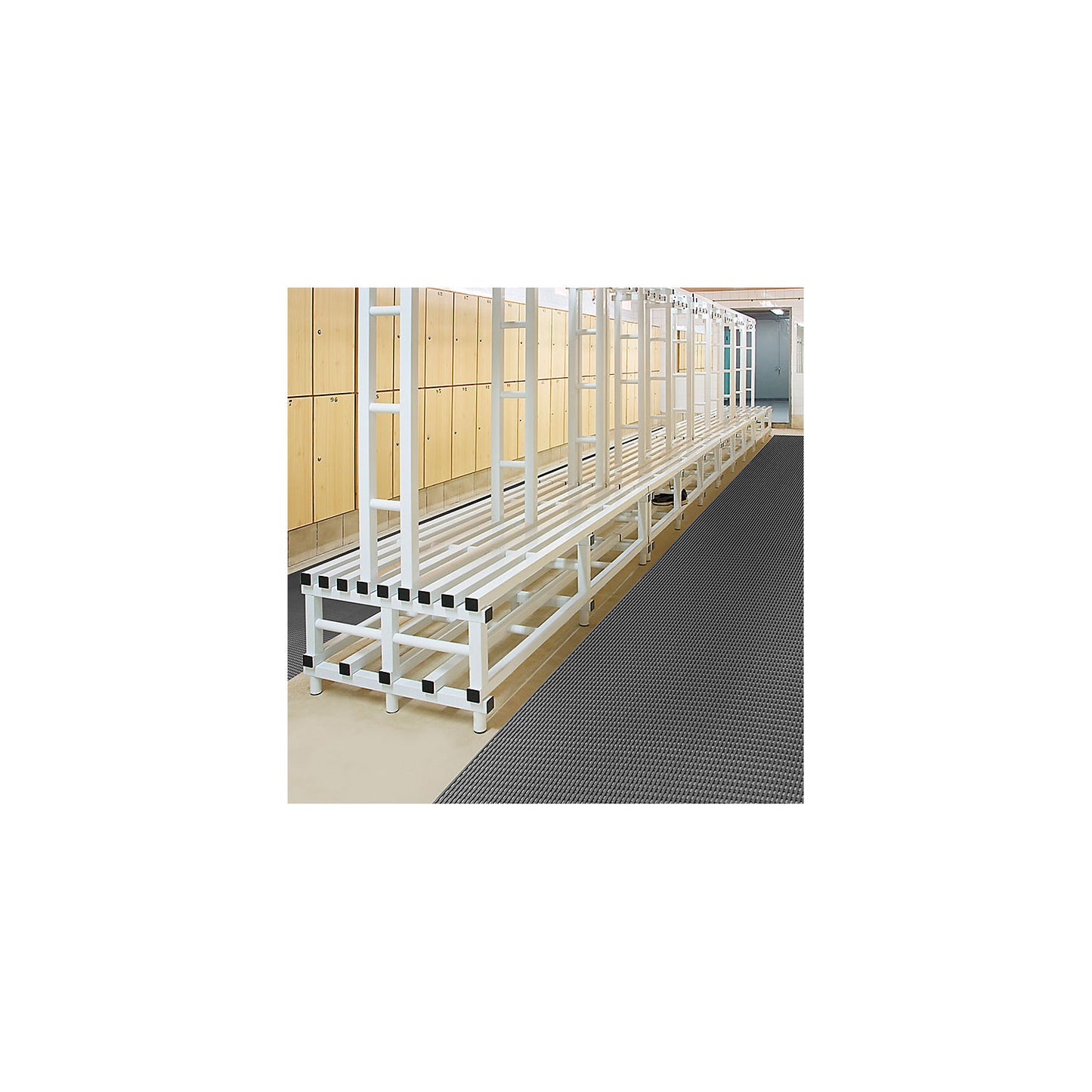Non-slip matting, PVC, width 900 mm, sold by the metre, grey.