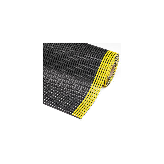 Flexdek™ grid matting, width 1200 mm, sold by the metre, black / yellow.
