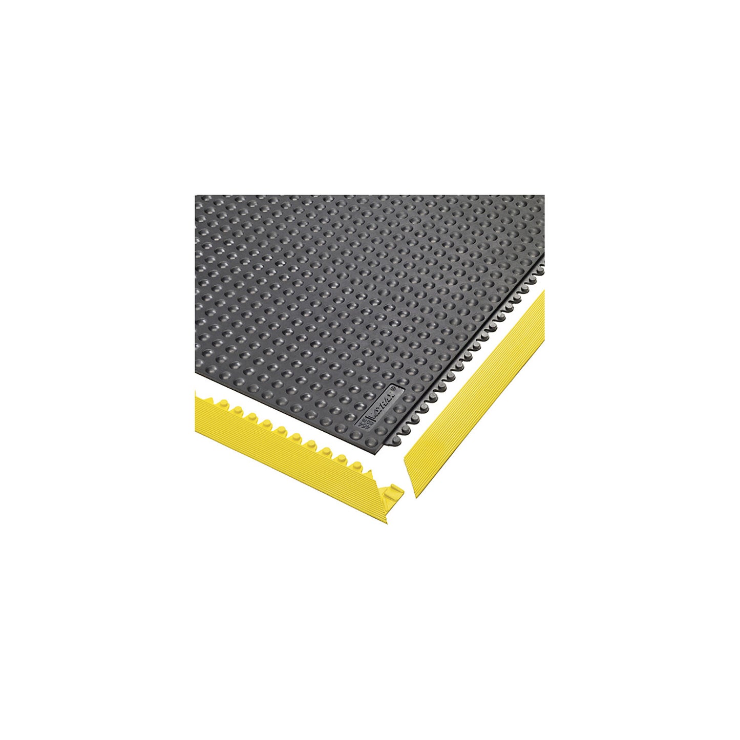 Plug-in tile system, Skywalker ESD NITRILE FR studded, LxWxH 910 x 910 x 13 mm, black, flame resistant.
