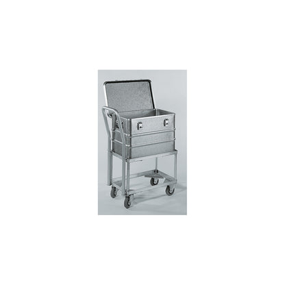 Aluminium dolly, loading height 440 mm, internal LxW 642 x 424 mm, without handle bar.