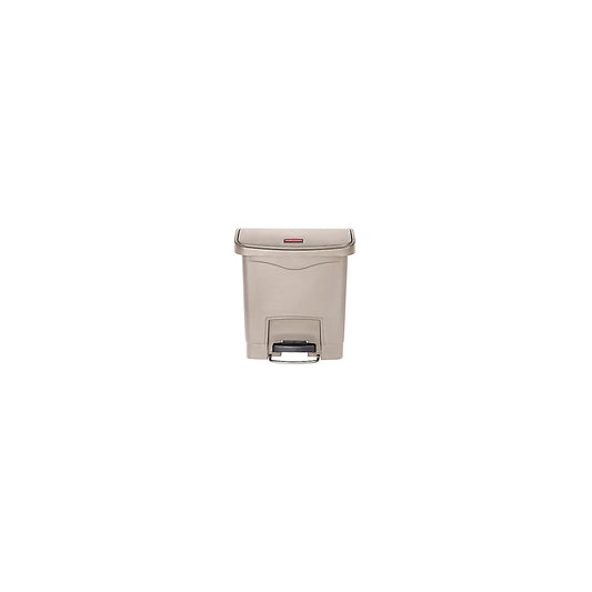 SLIM JIM® foot pedal bin, made of polyethylene, 15 l, beige.