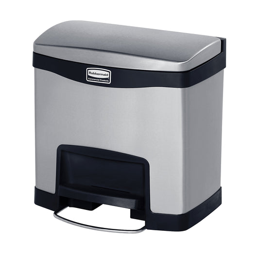 SLIM JIM® waste collector with pedal, made of stainless steel, capacity 15 l.
