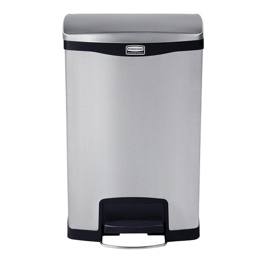 SLIM JIM® waste collector with pedal, made of stainless steel, capacity 50 l.