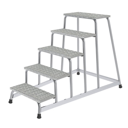 Machine step, platform 550 x 300 mm, 5 steps incl. platform, WxD 840 x 1390 mm.