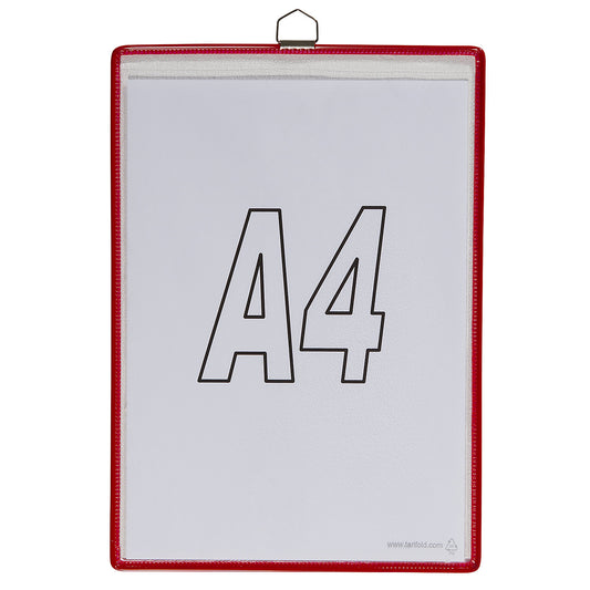 Clear view pocket, for size A4, red, pack of 10.
