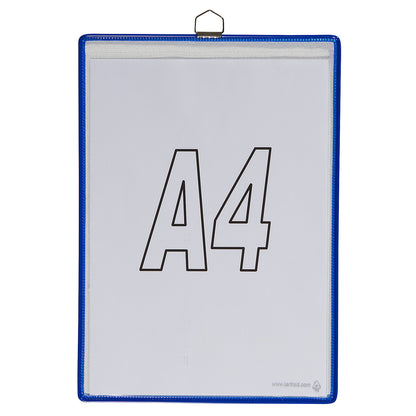 Clear view pocket, for size A4, blue, pack of 10.