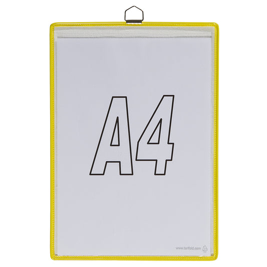 Clear view pocket, for size A4, yellow, pack of 10.