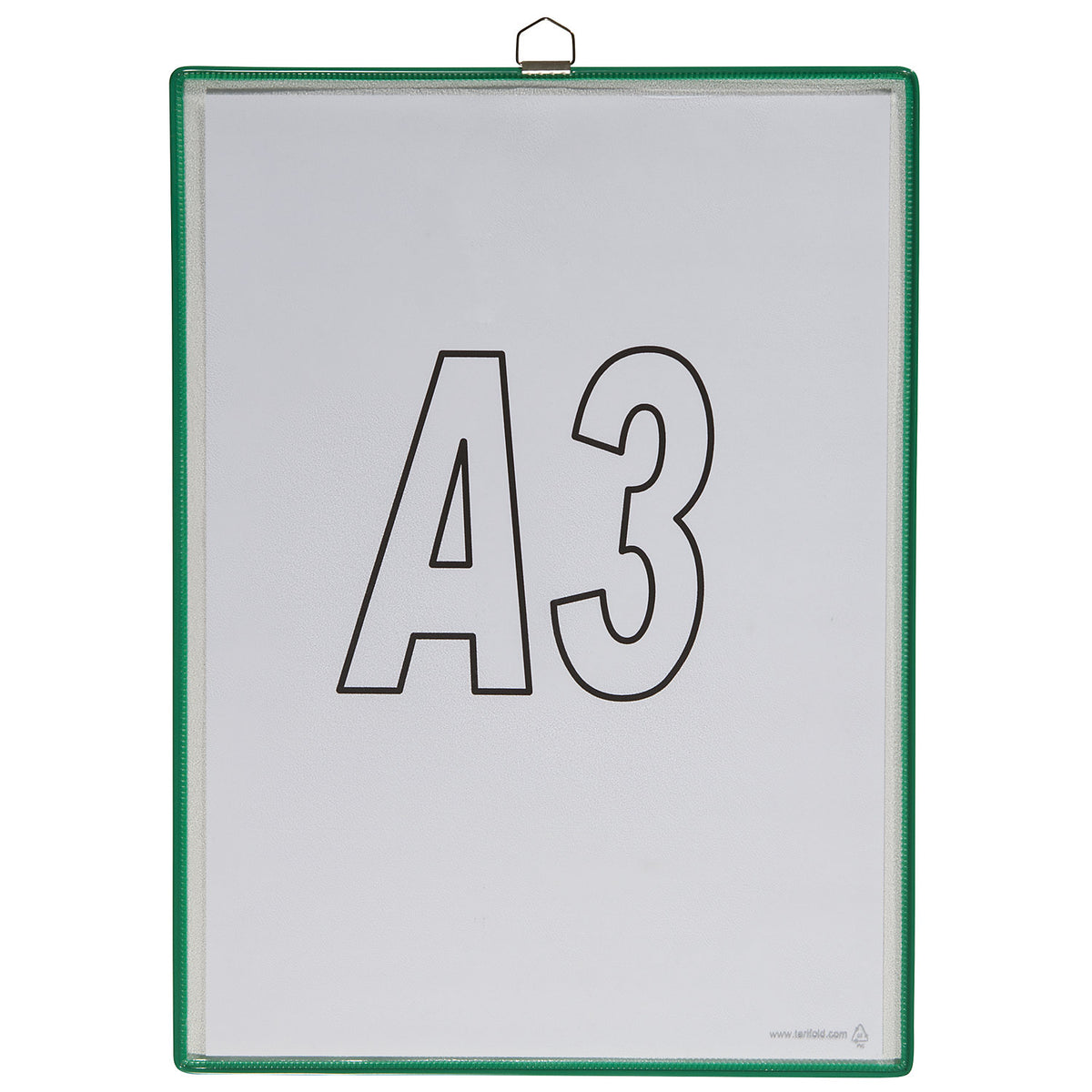 Clear view pocket, for size A3, green, pack of 10.