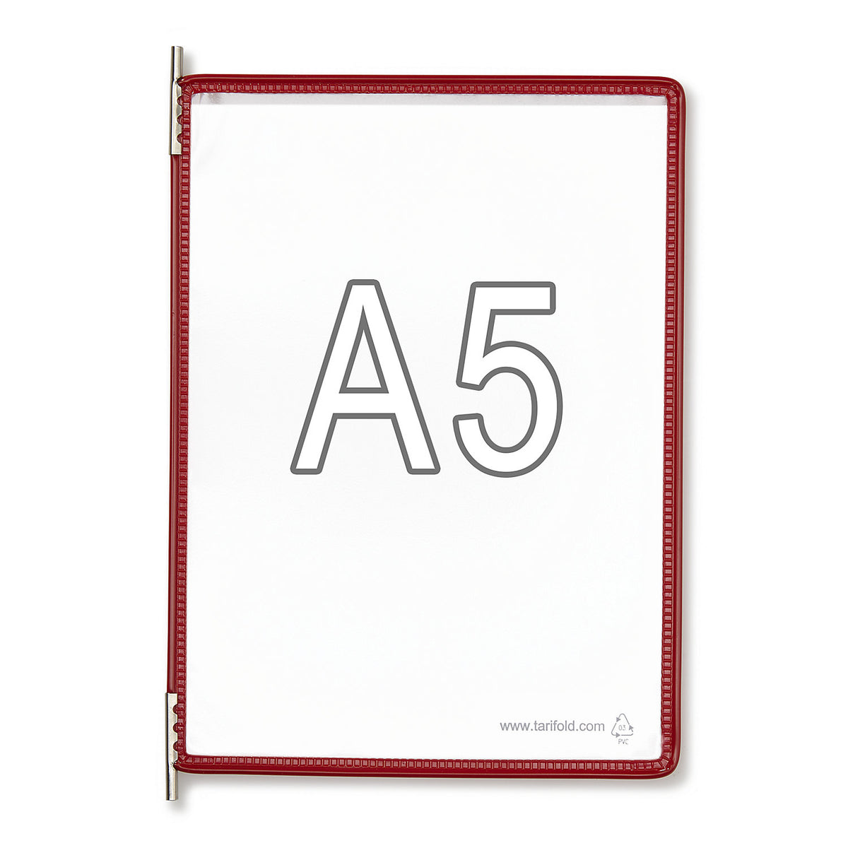 Clear view panel, pack of 10, for A5, red.