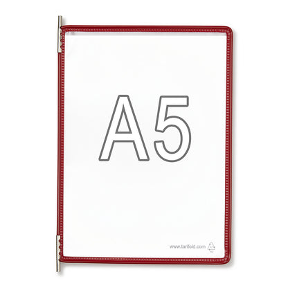 Clear view panel, pack of 10, for A5, red.