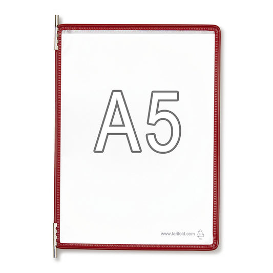 Clear view panel, pack of 10, for A5, red.