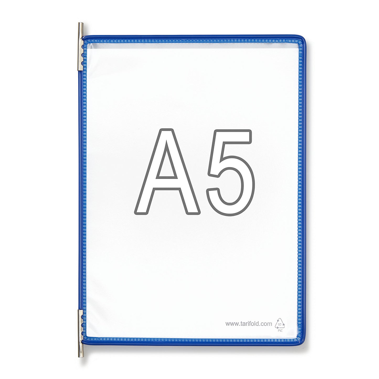 Clear view panel, pack of 10, for A5, blue.