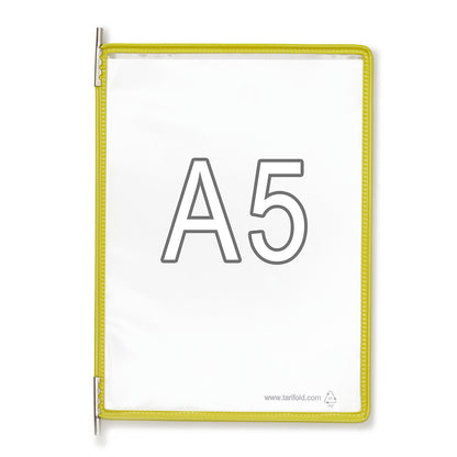Clear view panel, pack of 10, for A5, yellow.
