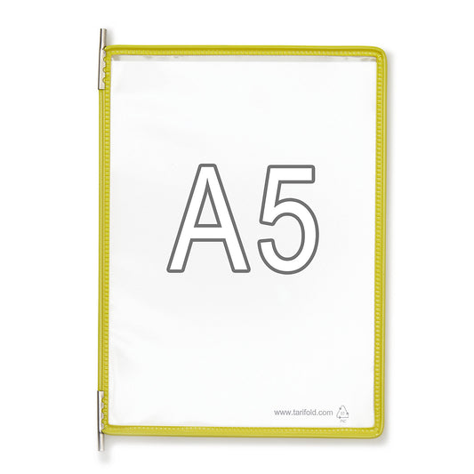 Clear view panel, pack of 10, for A5, yellow.