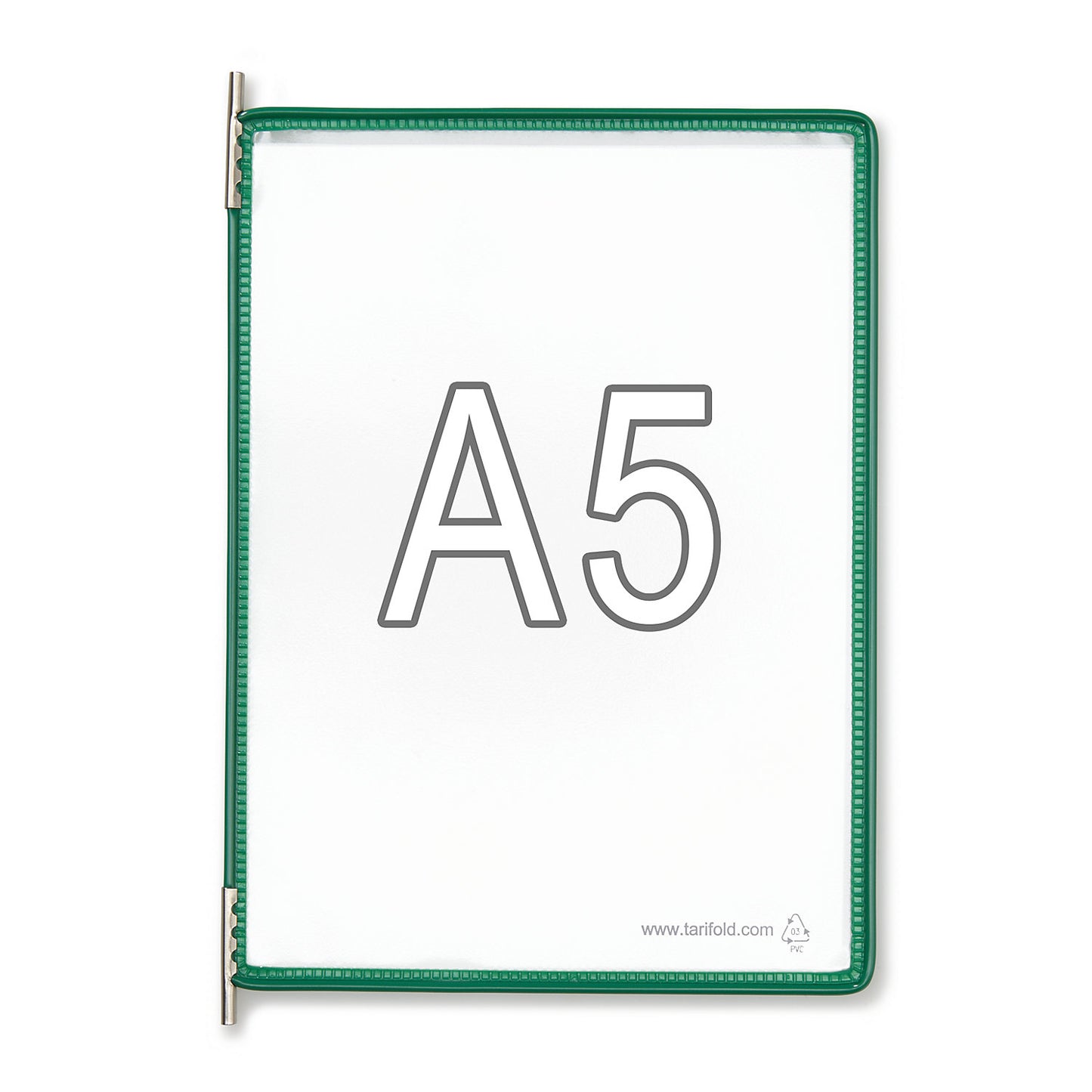 Clear view panel, pack of 10, for A5, green.