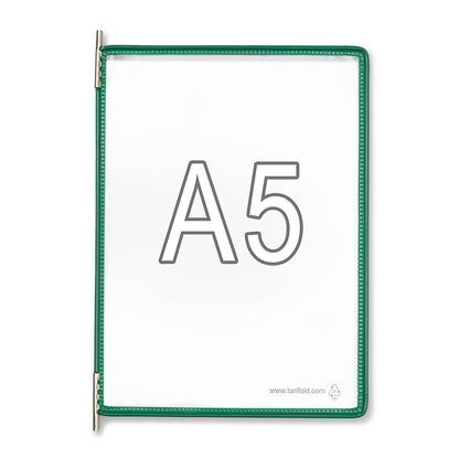 Clear view panel, pack of 10, for A5, green.
