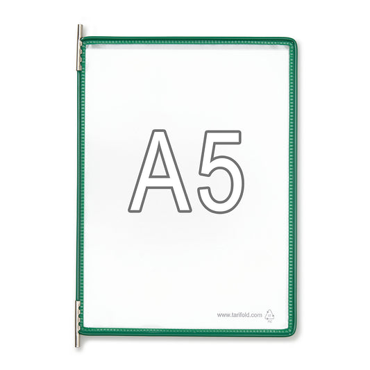 Clear view panel, pack of 10, for A5, green.