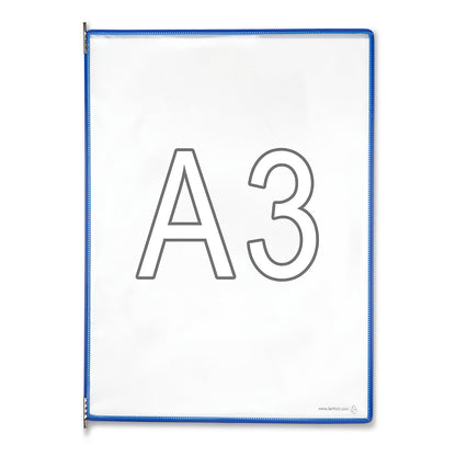 Clear view panel, pack of 10, for A3, blue.