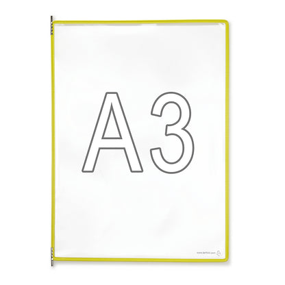 Clear view panel, pack of 10, for A3, yellow.