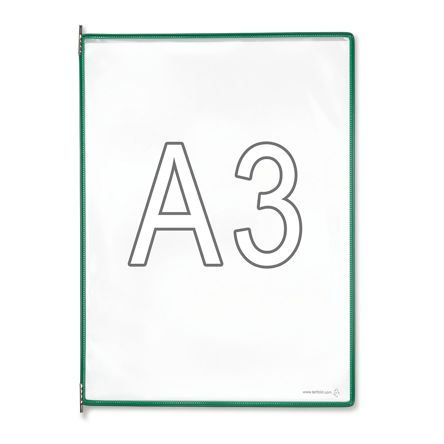 Clear view panel, pack of 10, for A3, green.