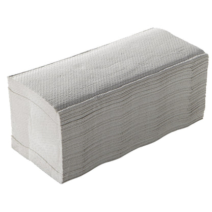 Folded paper towels with C fold, 2-ply, brilliant white, pack of 2880 sheets.