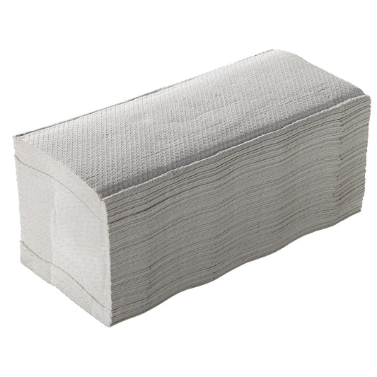 Folded paper towels with C fold, 2-ply, brilliant white, pack of 2880 sheets.