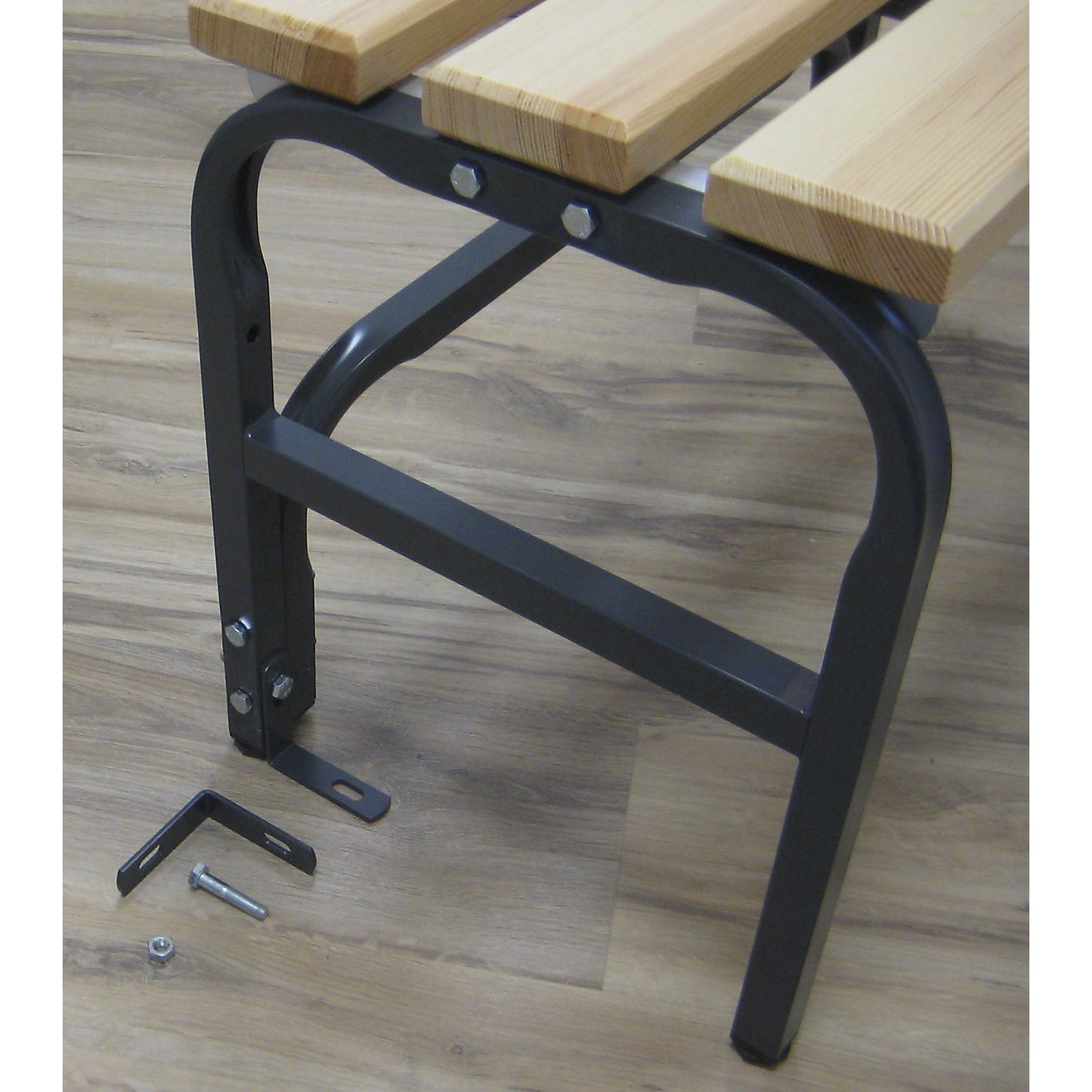 Bracket for securing to the ground, for cloakroom bench, pack of 2.