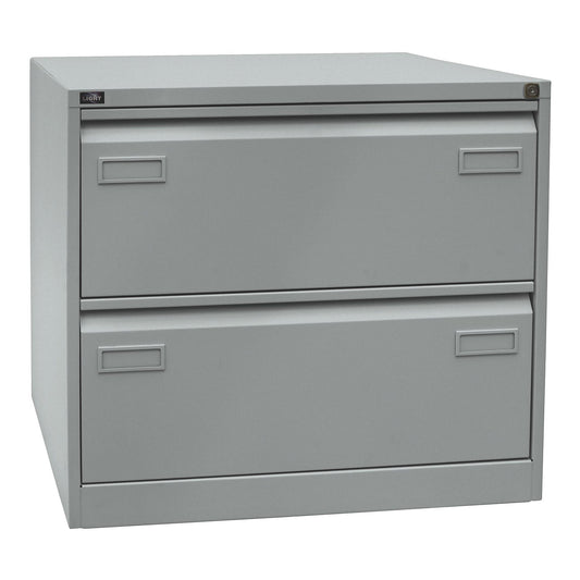 LIGHT suspension file cabinet, 2-track, 2 A4 drawers, silver.