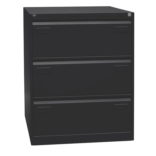 LIGHT suspension file cabinet, 2-track, 3 A4 drawers, black.