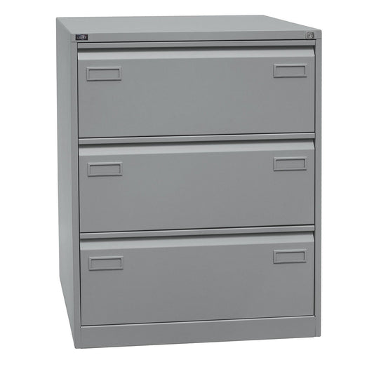 LIGHT suspension file cabinet, 2-track, 3 A4 drawers, silver.