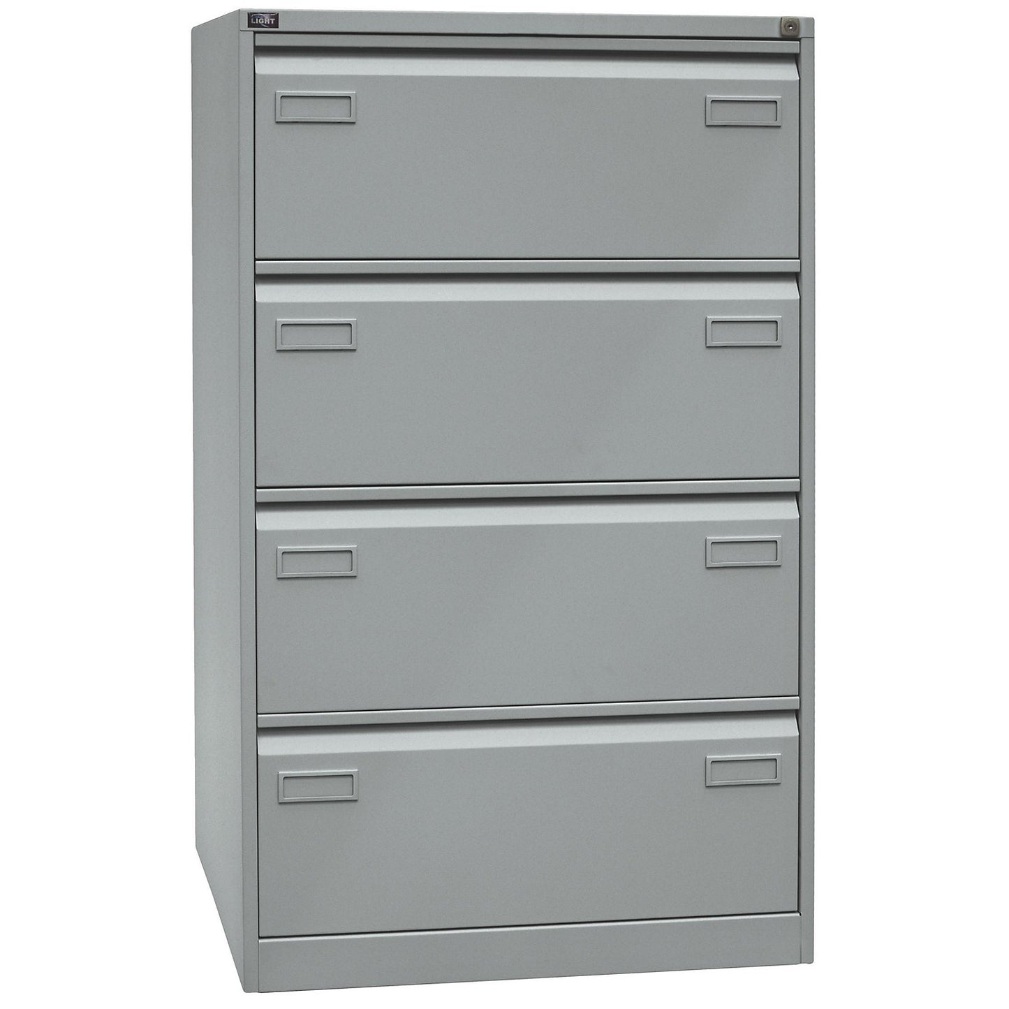 LIGHT suspension file cabinet, 2-track, 4 A4 drawers, silver.