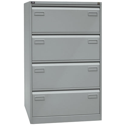 LIGHT suspension file cabinet, 2-track, 4 A4 drawers, silver.