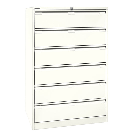 Card file cabinet, triple track, A5, 6 drawers, pure white.