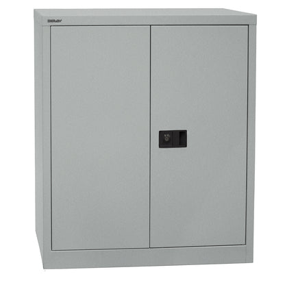 UNIVERSAL double door cupboard, HxWxD 1000 x 914 x 400 mm, 1 shelf, 2 file heights, silver.