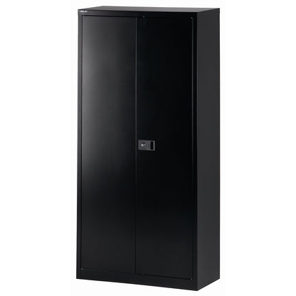 UNIVERSAL double door cupboard, HxWxD 1950 x 914 x 400 mm, with wardrobe insert, black.