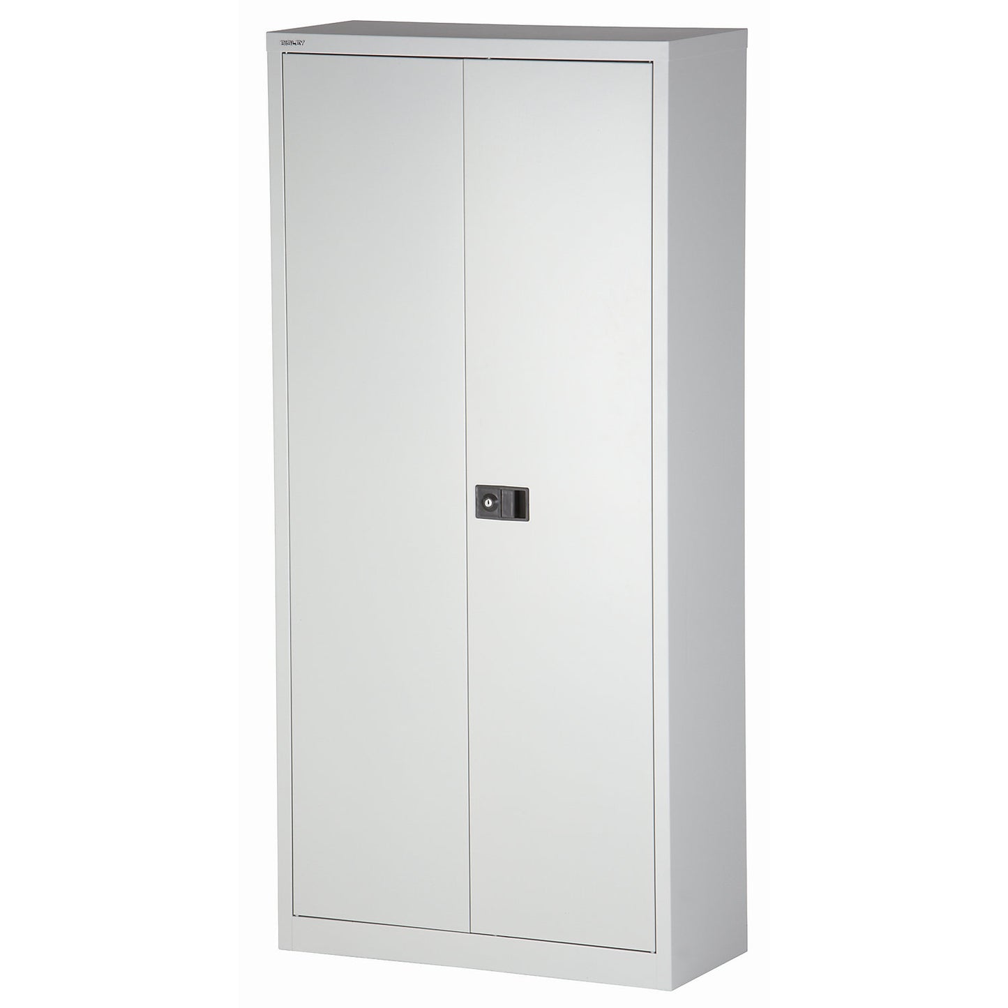 UNIVERSAL double door cupboard, HxWxD 1950 x 914 x 400 mm, with wardrobe insert, light grey.