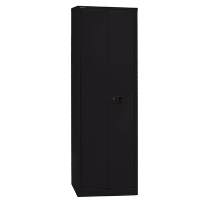 UNIVERSAL double door cupboard, HxWxD 1950 x 600 x 400 mm, 4 shelves, 5 file heights, black.