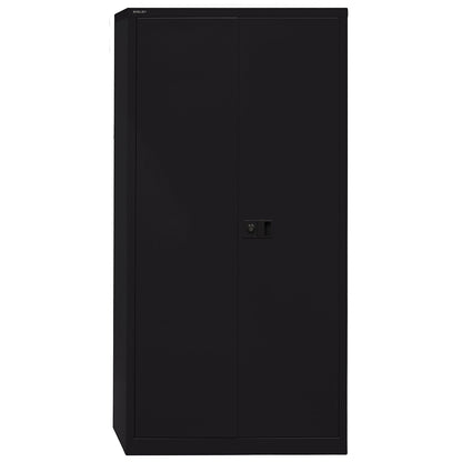 UNIVERSAL double door cupboard, HxWxD 1950 x 914 x 400 mm, 4 shelves, 5 file heights, black.