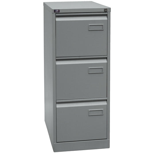 LIGHT suspension file cabinet, 1-track, 3 A4 drawers, silver.