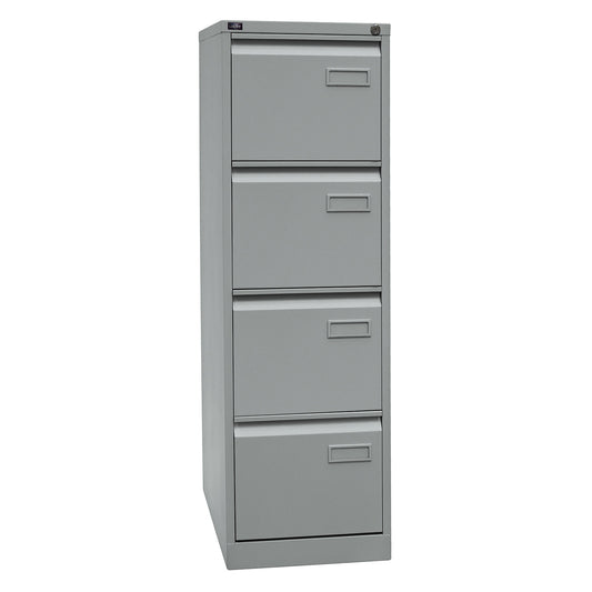 LIGHT suspension file cabinet, 1-track, 4 A4 drawers, silver.