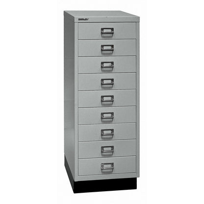 MultiDrawer™ 39 series, with plinth, A3, 9 drawers, silver, black.